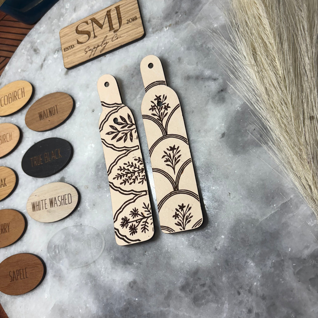 Wildflower Scallop Leather Keychain - 2 SIZES (1 Keychain)