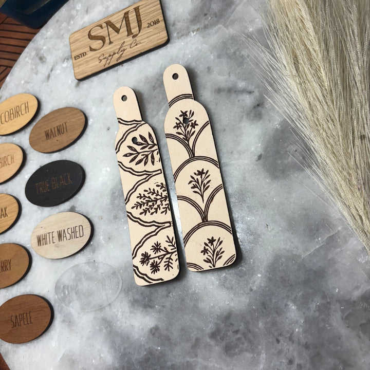 Wildflower Scallop Leather Keychain - 2 SIZES (1 Keychain)