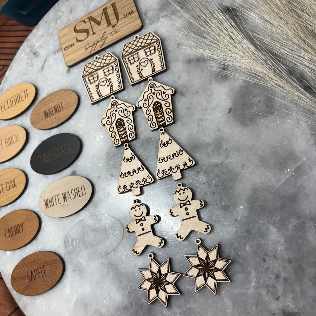 Winter Gingerbread Cutouts - 5 STYLES (1 Pair)