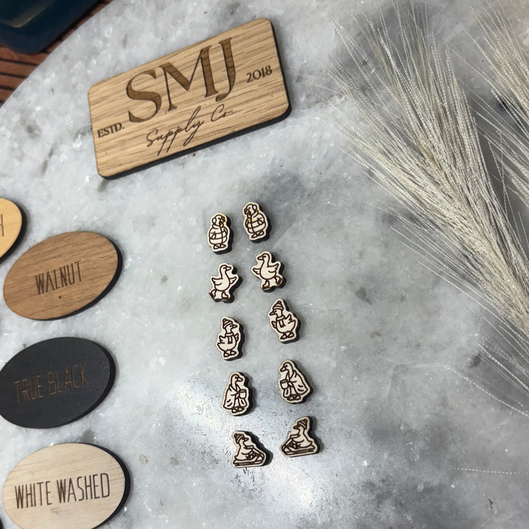 Winter Goose Studs - 5 STYLES (1 Pair)