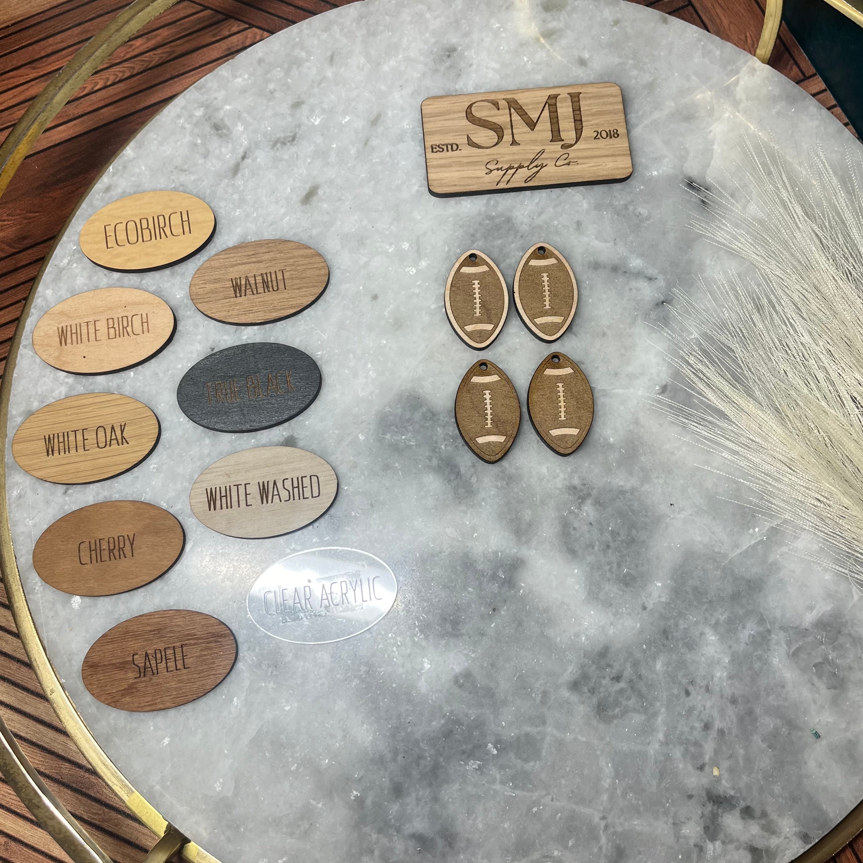 Reverse Engrave Football 2 STYLES (1 Pair) Southern Magnolia