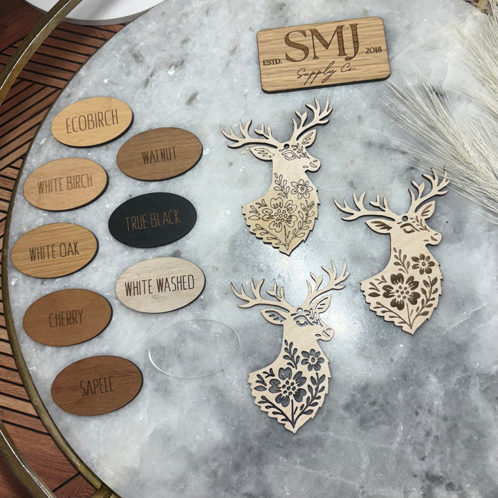 Ornament/Car Charm - Folkart Deer - 3 STYLES (1 Ornament/Car Charm)