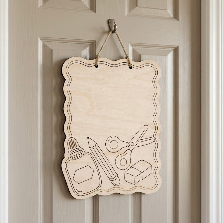School Supplies Door Hanger Blank