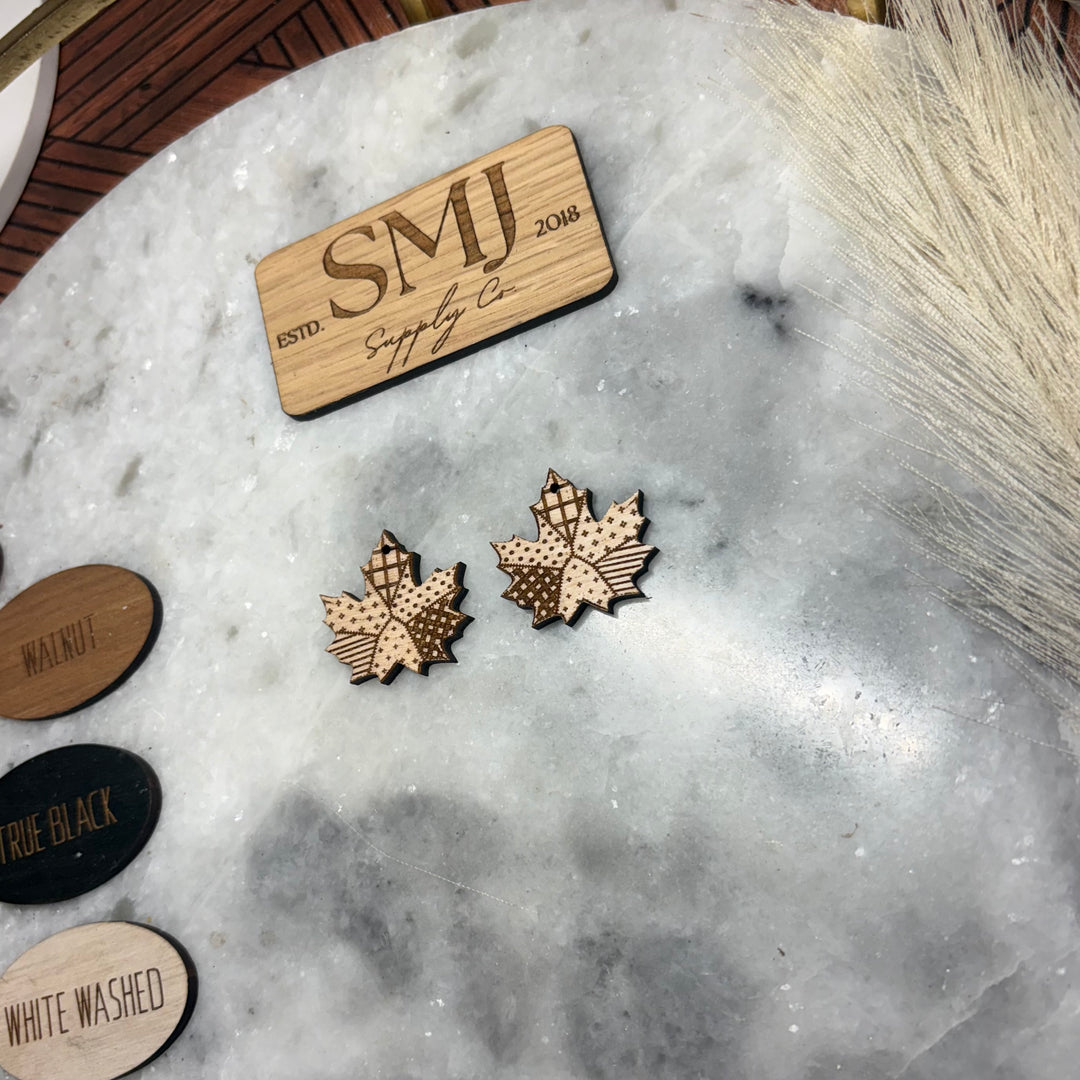 Quilted Maple Leaf - (1 Pair)