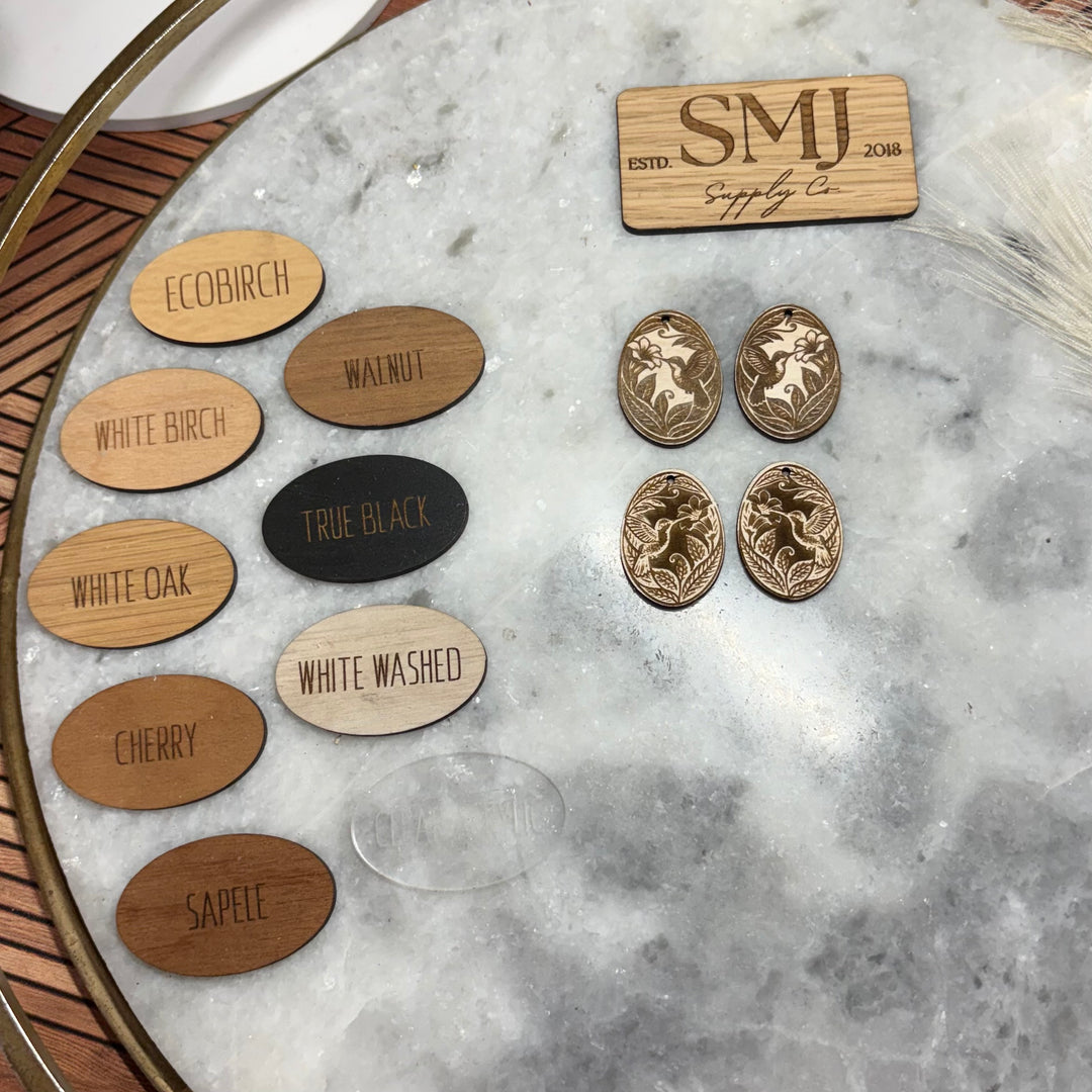 Floral Hummingbird Oval - 2 STYLES (1 Pair)