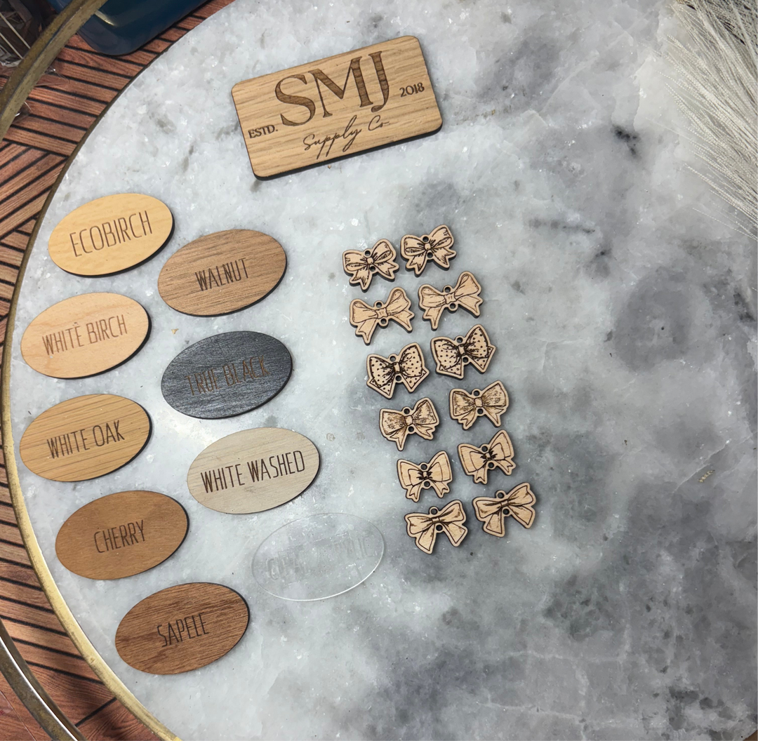 Engraved Bow Connectors - 6 STYLES (1 Pair)
