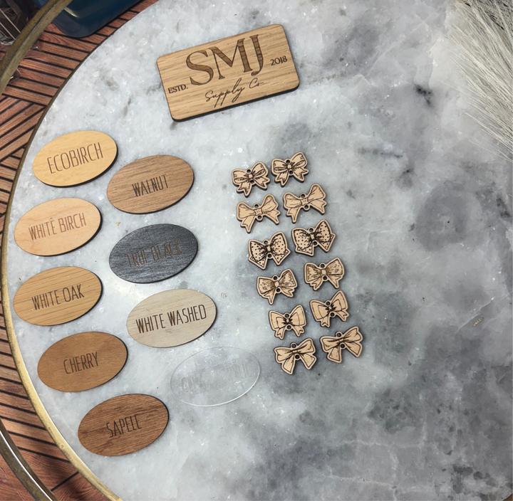 Engraved Bow Connectors - 6 STYLES (1 Pair)