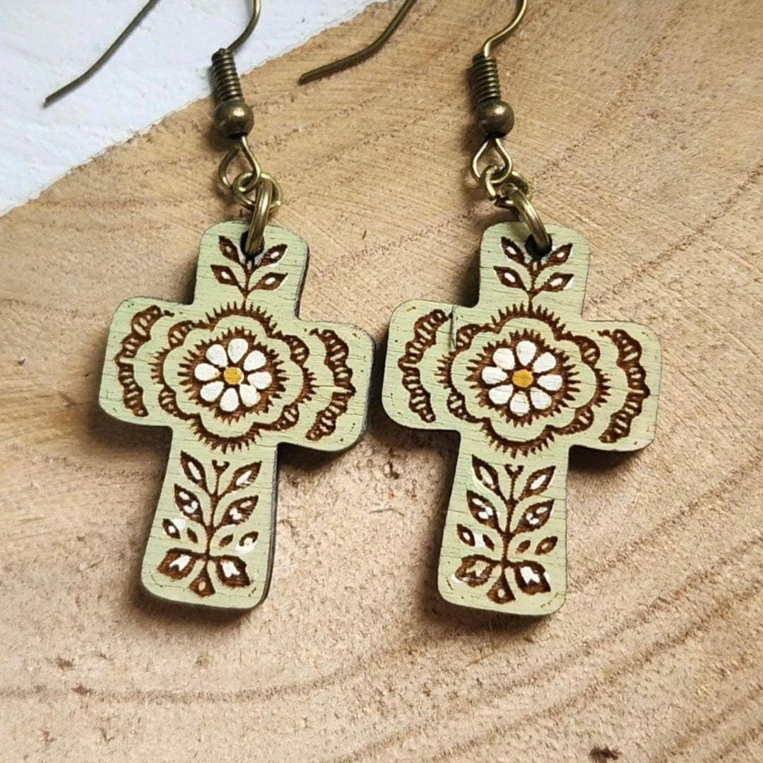 PREORDER Single Flower Cross (1 Pair)