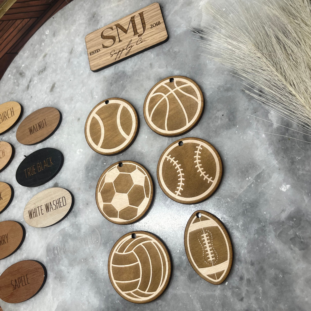 Ornament - Reverse Engrave Sports Ball - 6 STYLES (1 Ornament)