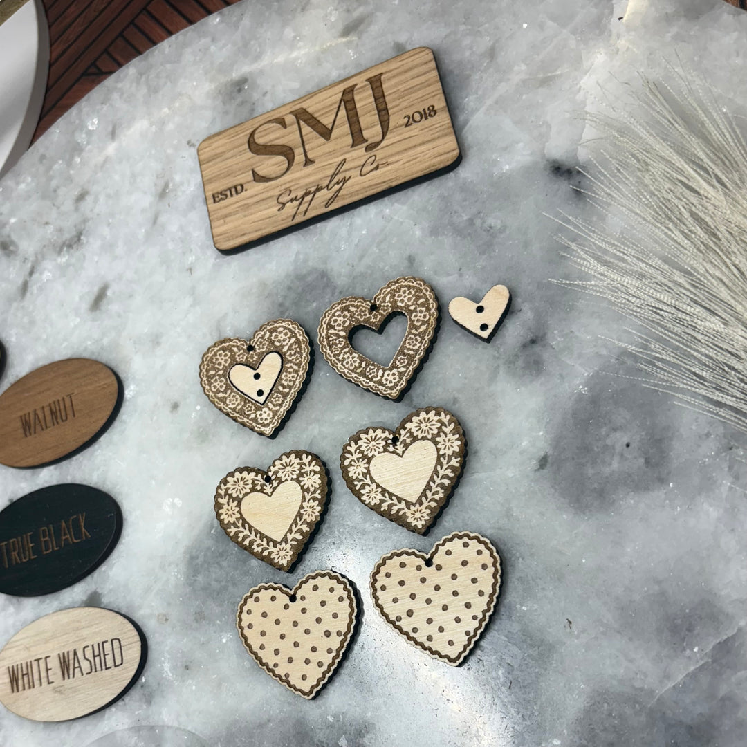 Decorated Cookie Hearts - 3 STYLES (1 Pair)