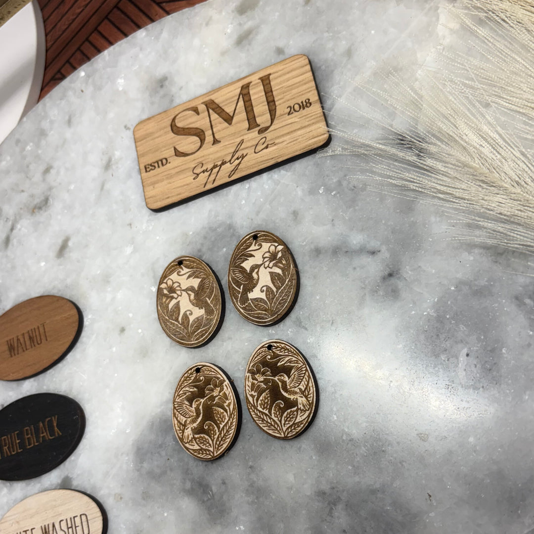 Floral Hummingbird Oval - 2 STYLES (1 Pair)