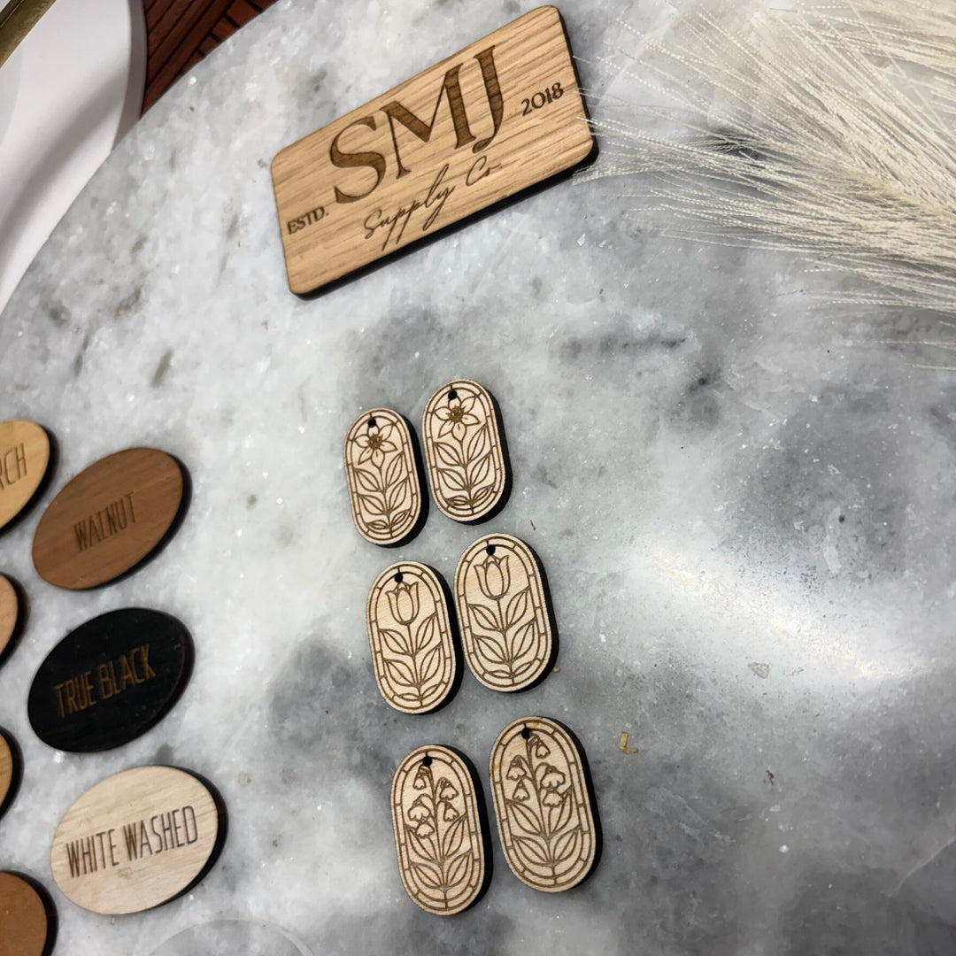 Stainglass Floral Window - 3 STYLES (1 Pair)