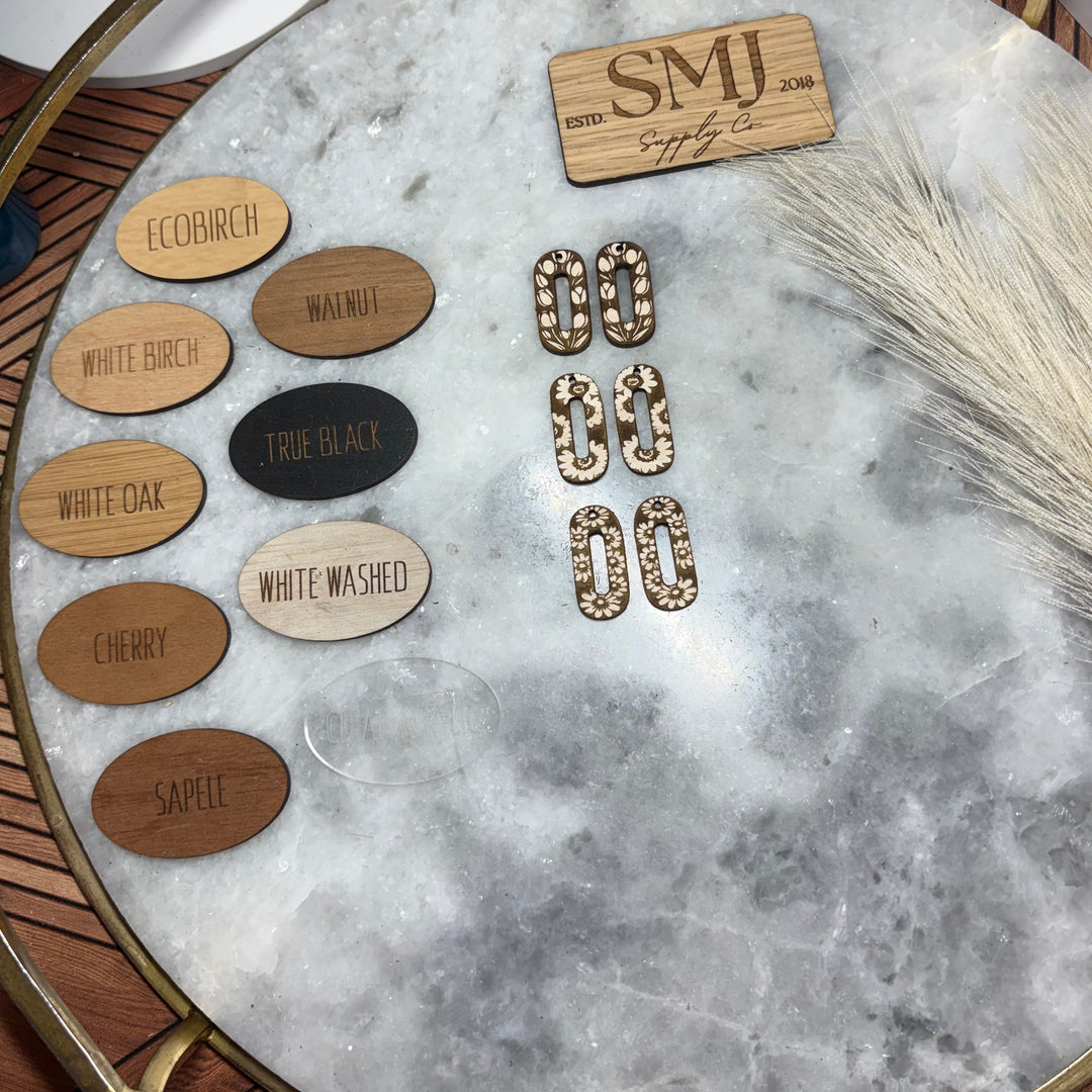 Flower Oval Hoops - 3 STYLES (1 Pair)