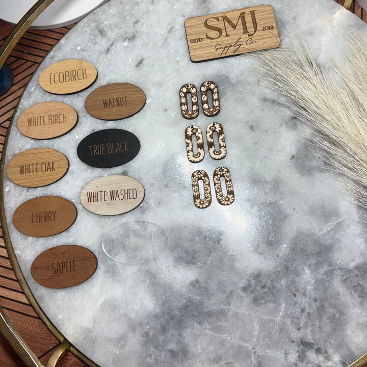 Flower Oval Hoops - 3 STYLES (1 Pair)