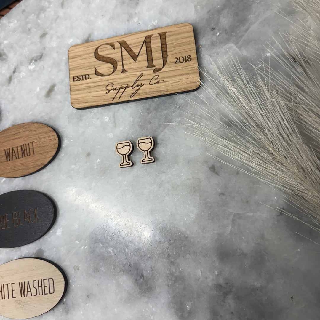 Wine Glass Stud (1 Pair)