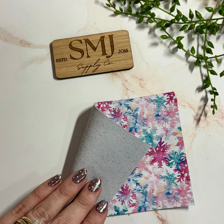 SMJ Vibrant Snowflake Veg-Tanned Leather Sheet (2 SIZES)