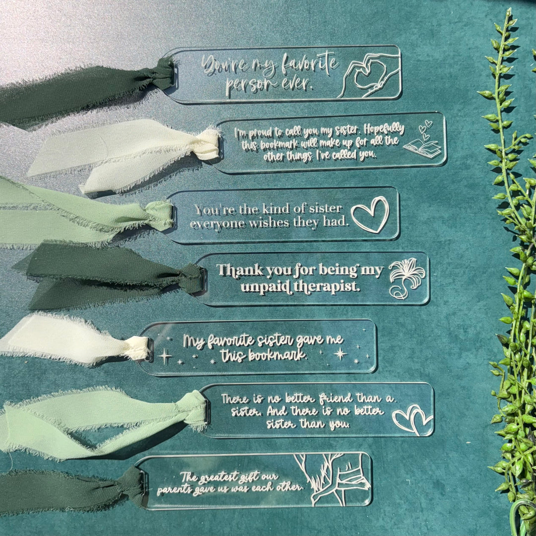Sister Bookmark - 7 STYLES (1 Bookmark)