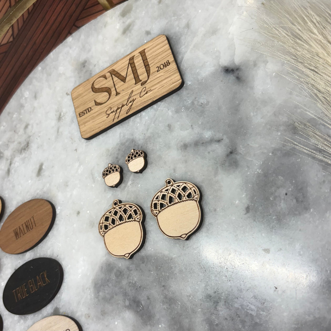 Stitched Acorn - 2 STYLES (1 Pair)
