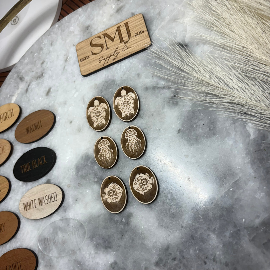 Boho Sea Life Oval - 3 STYLES (1 Pair)