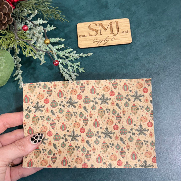 SMJ Vintage Christmas Ornaments Veg-Tanned Leather Sheet (2 SIZES)