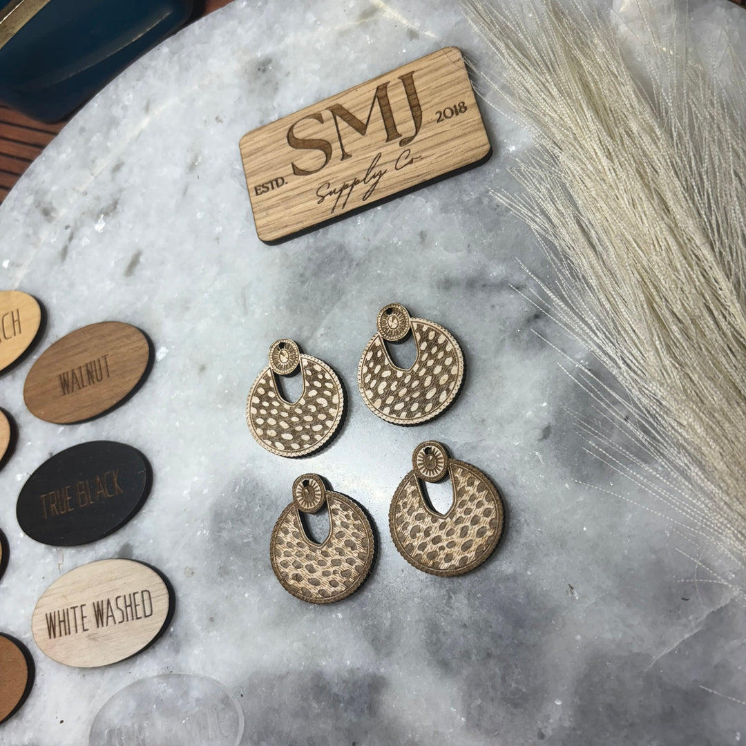 Cheetah Tooled Split Gina with Jewel Connector - 2 STYLES (1 Pair)