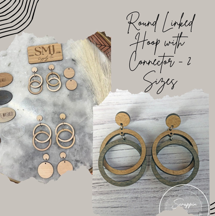 Round Linked Hoop with Connector - 2 STYLES (1 Pair)
