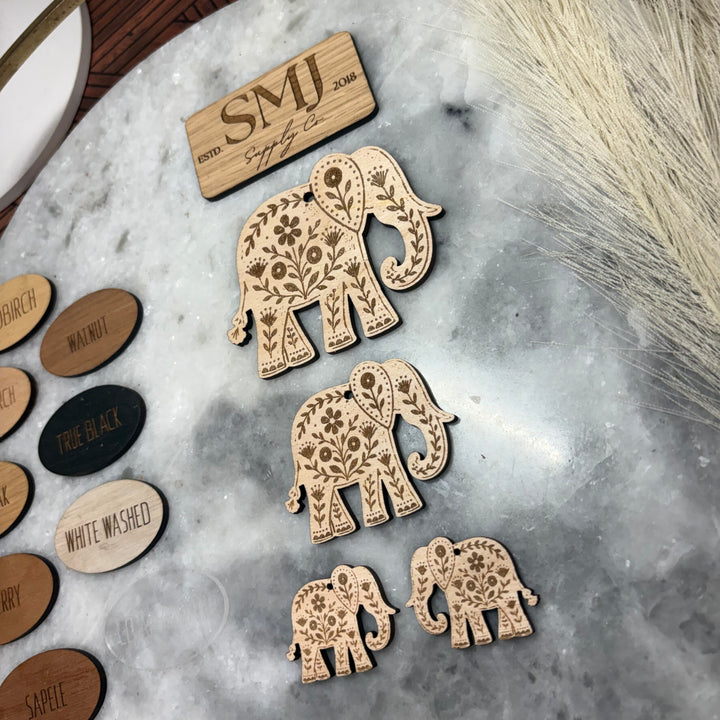 Floral Elephant - 3 STYLES (1 Pair)