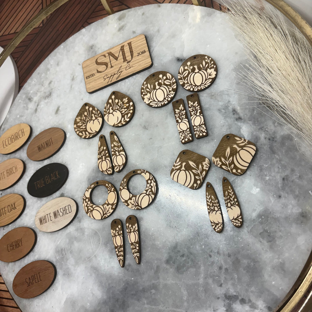 Reverse Engraved Pumpkin - 8 STYLES (1 Pair)