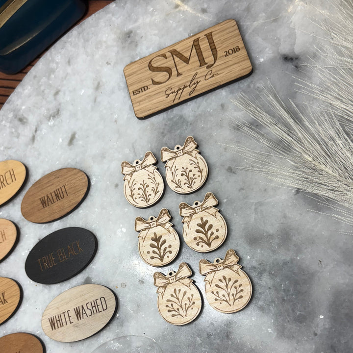 Christmas Bulb with Bow - 3 STYLES (1 Pair)