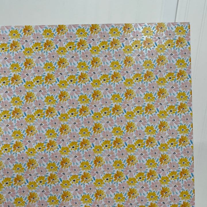 Peachy Pink Daisy Floral - Printed Wood Blanks (Numerous Styles)