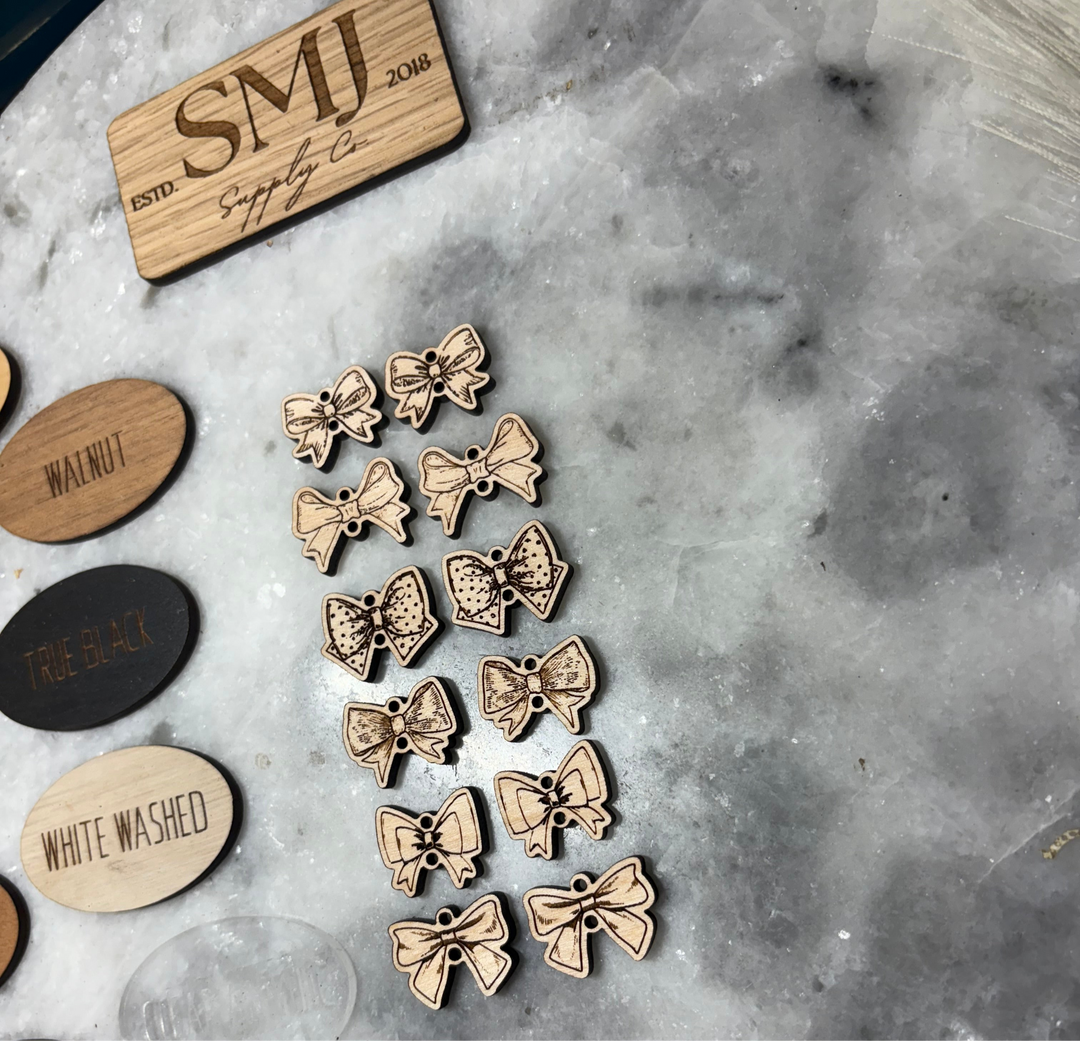 Engraved Bow Connectors - 6 STYLES (1 Pair)