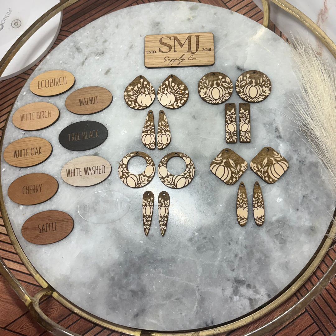 Reverse Engraved Pumpkin - 8 STYLES (1 Pair)