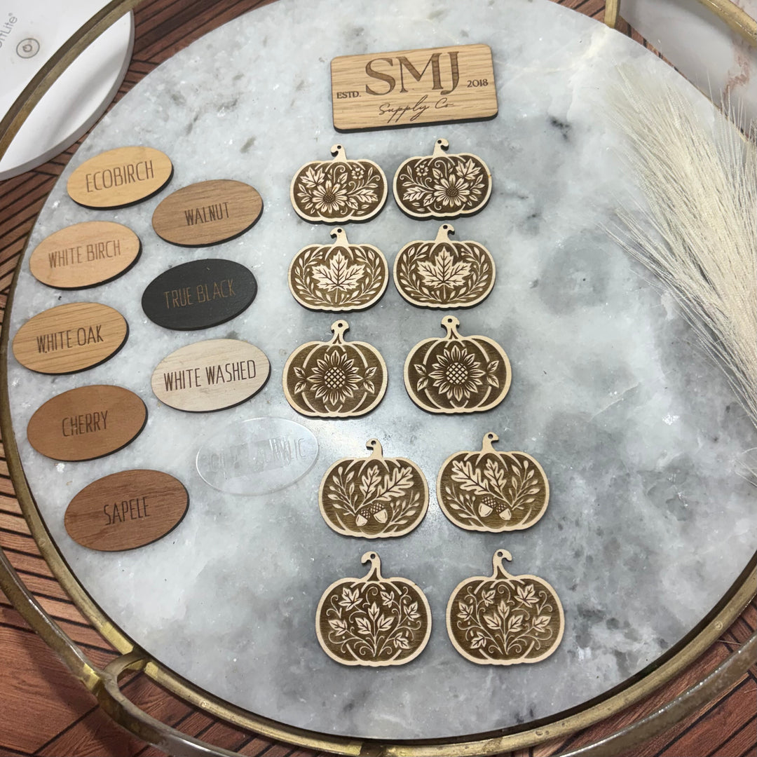 Reverse Engrave Foliage Pumpkins - 5 STYLES (1 Pair)