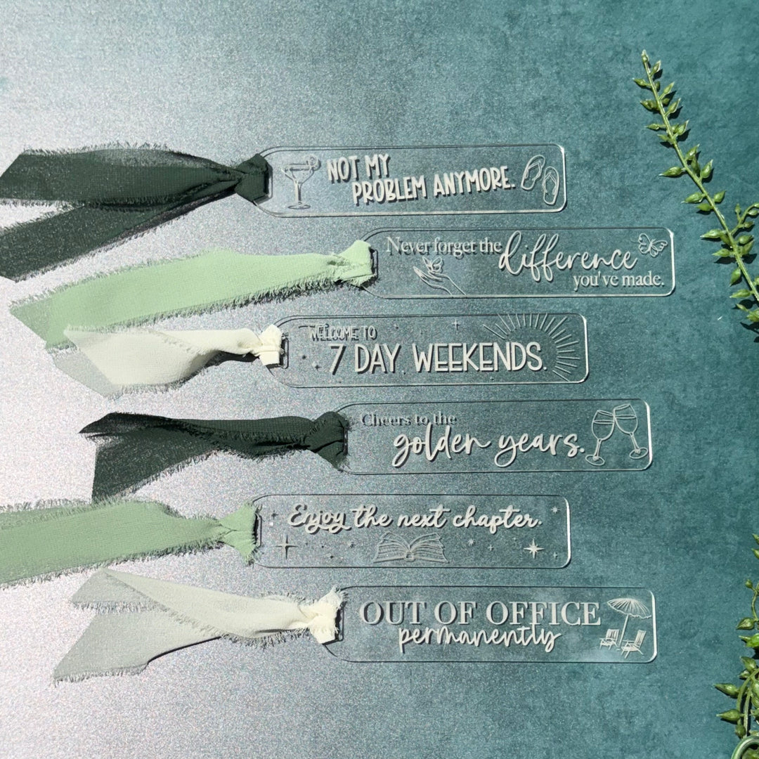 Retirement Bookmark - 6 STYLES (1 Bookmark)