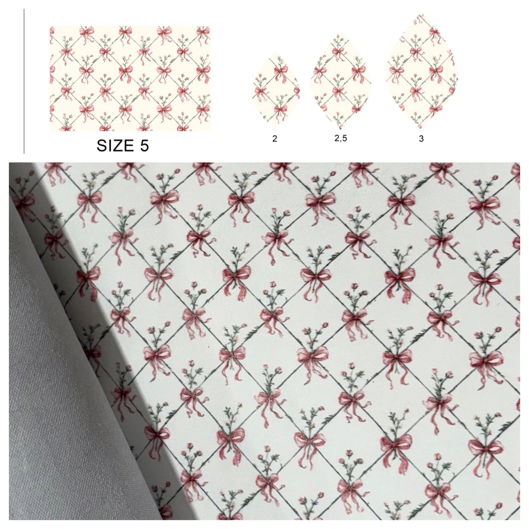 SMJ Floral Bow Veg-Tanned Leather Sheet (2 SIZES)