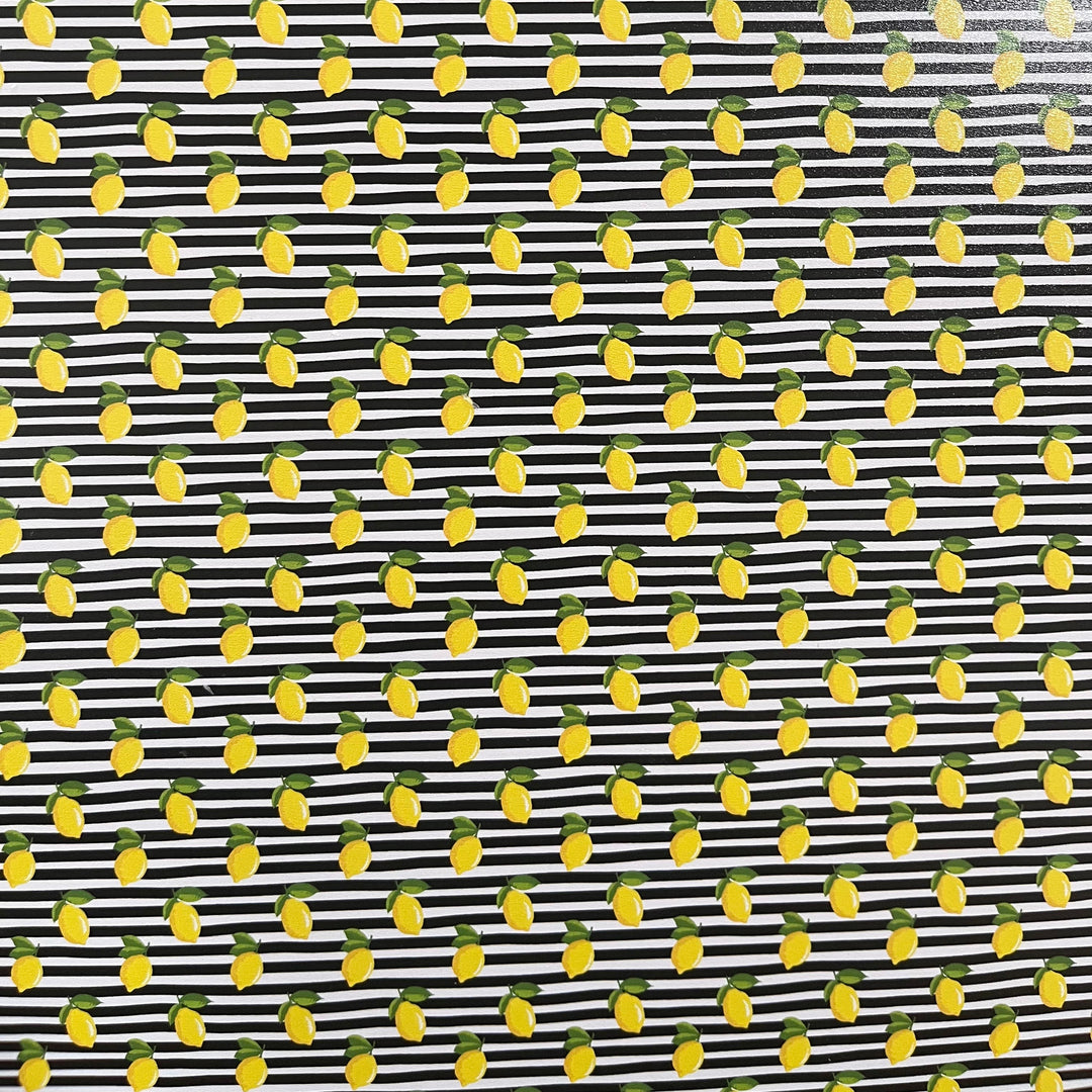Lemon Drop + Stripes - Printed Wood