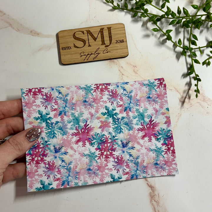 SMJ Vibrant Snowflake Veg-Tanned Leather Sheet (2 SIZES)