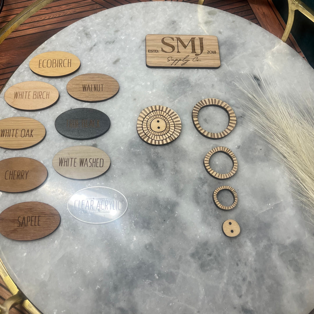 Bohemian Lined Hoop Set with Connector (1 Pair)
