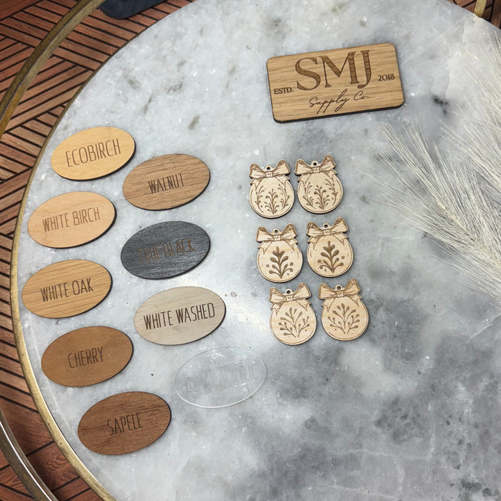 Christmas Bulb with Bow - 3 STYLES (1 Pair)