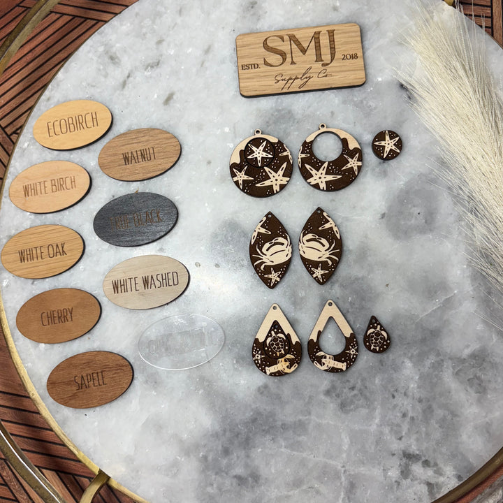 Reverse Engrave Sea Life - 3 STYLES (1 Pair)
