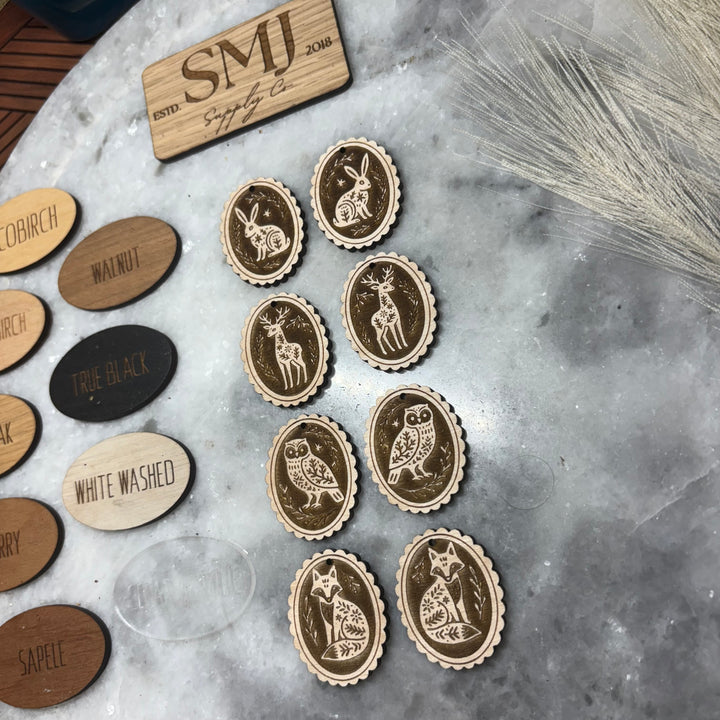 Woodland Ruffle Oval - 4 STYLES (1 Pair)