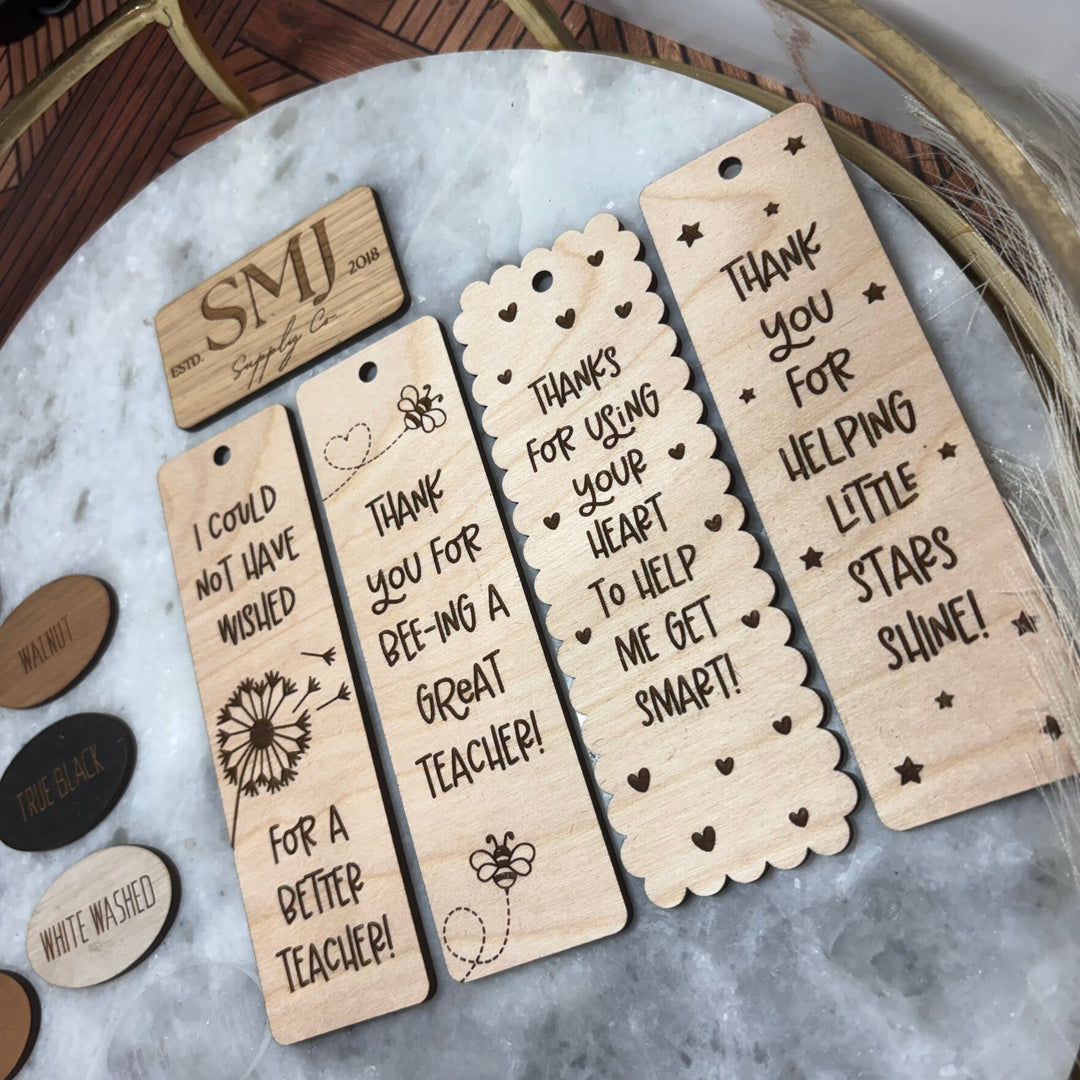 Teacher Appreciation Bookmark - 4 STYLES (1 Bookmark)