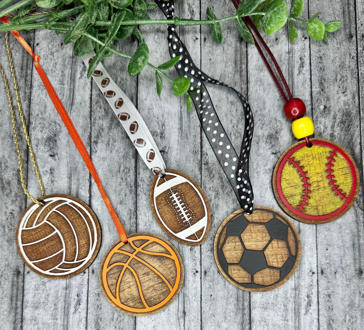 Ornament - Reverse Engrave Sports Ball - 6 STYLES (1 Ornament)