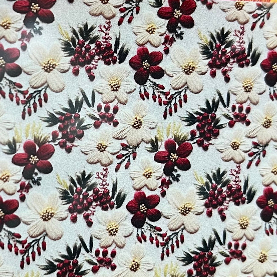Vintage Christmas Floral - Acrylic