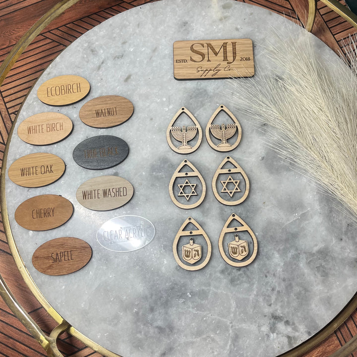Hanukkah Teardrop - 3 STYLES (1 Pair)