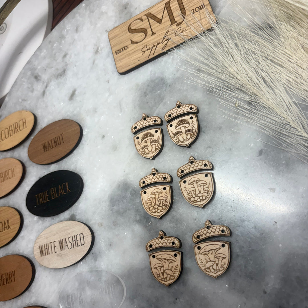 Mushroom Acorn - 3 STYLES (1 Pair)