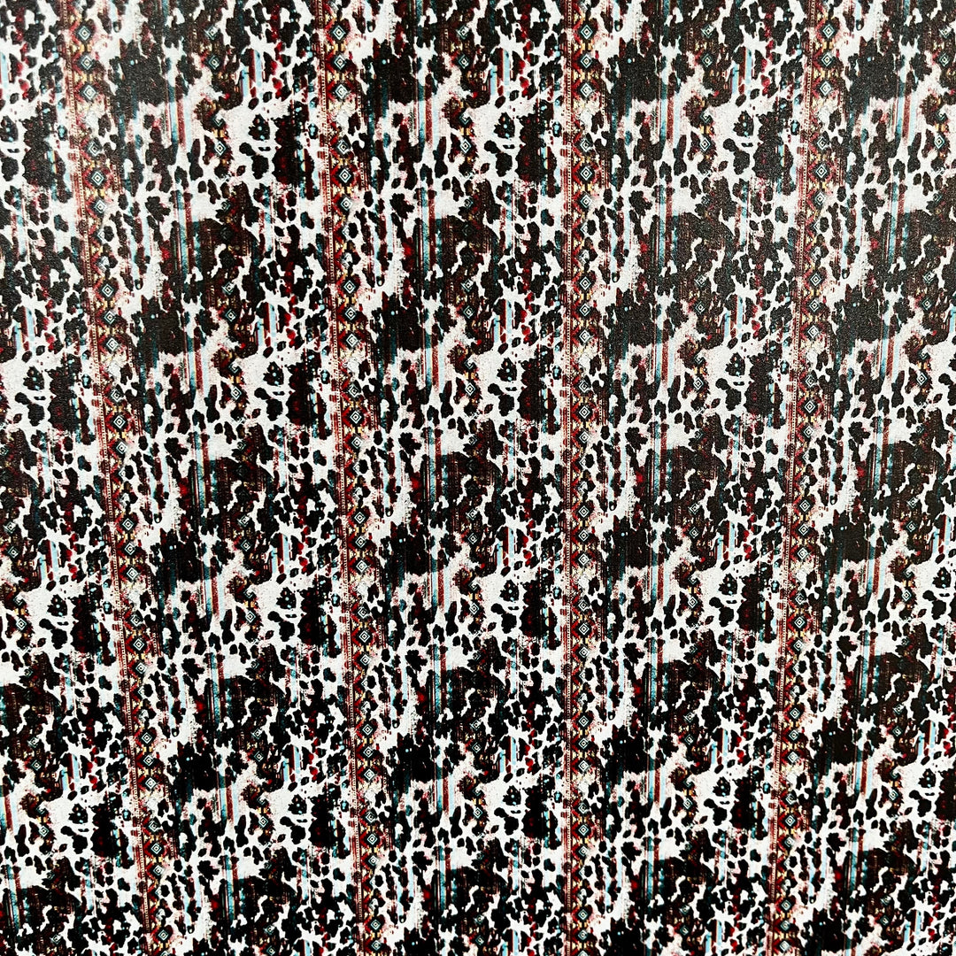 Western Cowhide + Aztec - Printed Wood