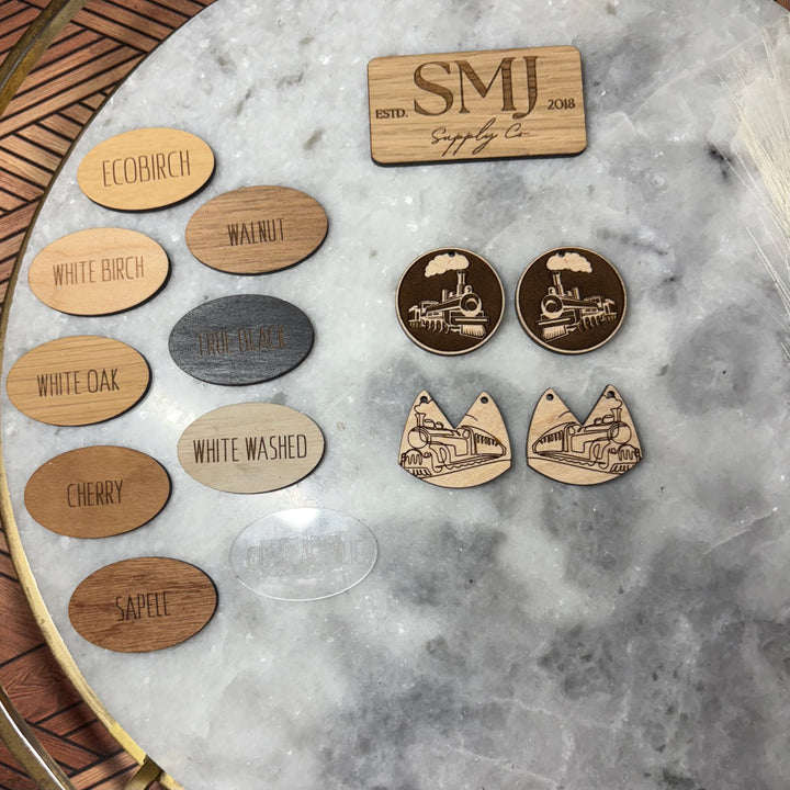 Engraved Train - 2 STYLES (1 Pair)