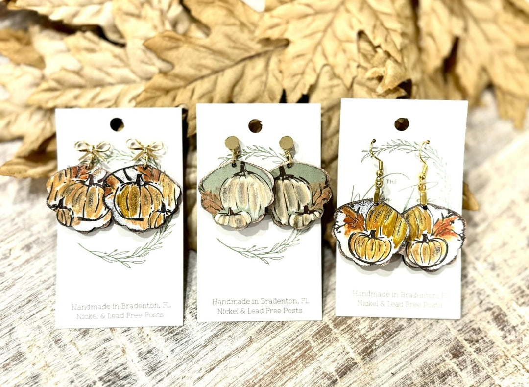 PREORDER Fall Pumpkin Ruffle - 3 STYLES (1 Pair)