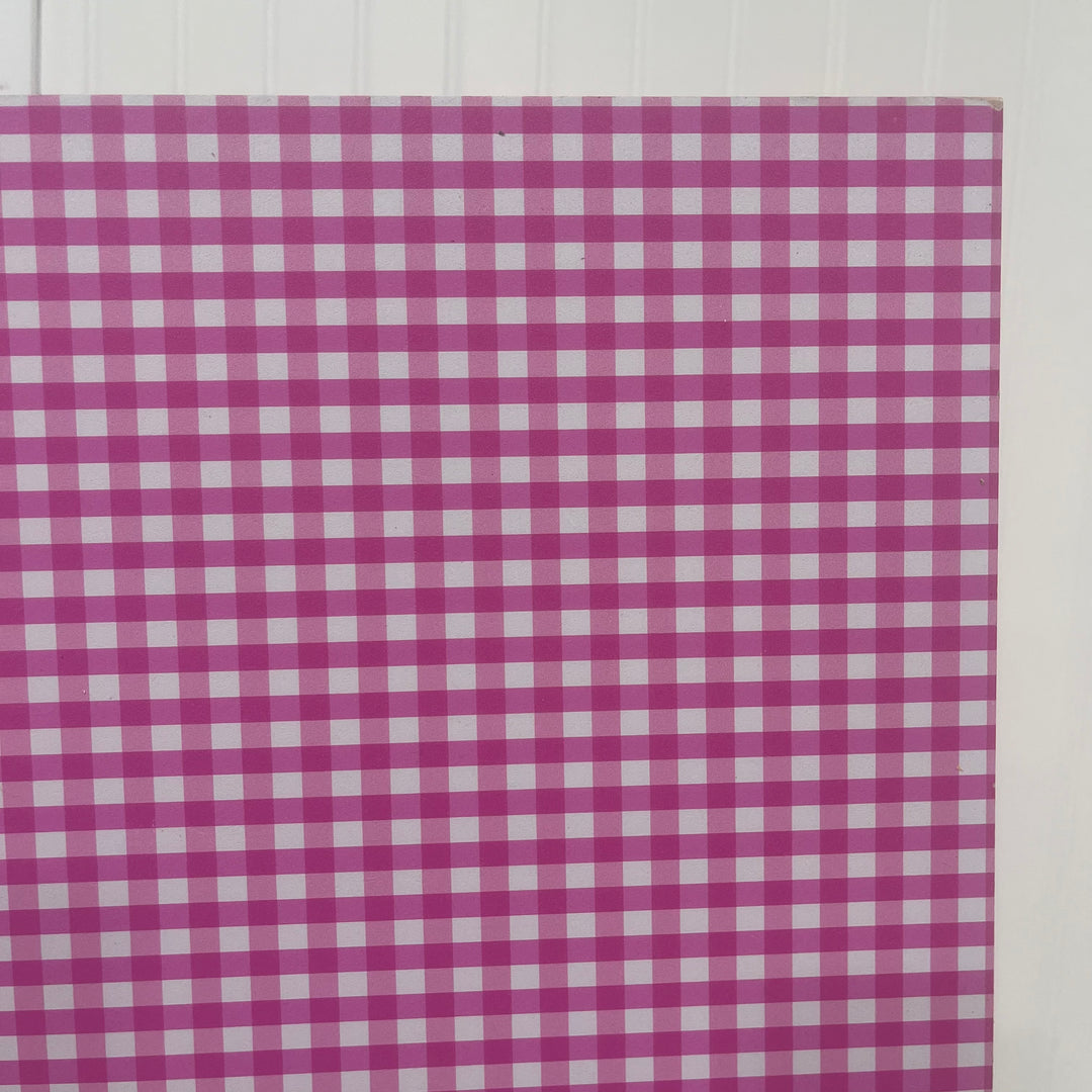 Pink + White Gingham - Printed Wood Blanks (Numerous Styles)